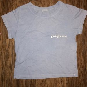 blue california crop top